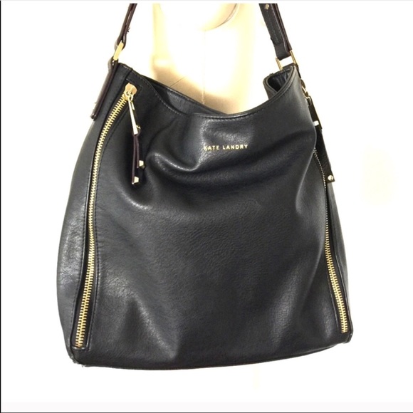 Kate Landry Handbags - Kate Landry Soft Vegan Leather Hobo Bag EUC